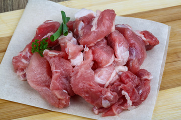 Diced pork meat