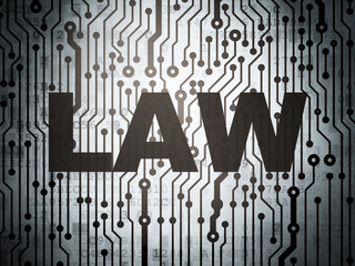 Law concept: circuit board with Law