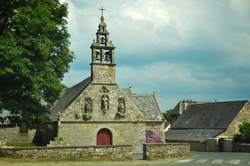 Fototapeta premium Small gothic church near Plouha, Brittany, France.