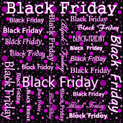 Black Friday Design with Pink and Black Polka Dot Tile Pattern R