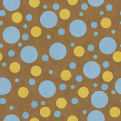 Blue, Yellow and Brown Polka Dot Tile Pattern Repeat Background