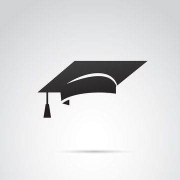 Graduation hat vector icon.