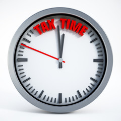 Clock hand pointing tax time