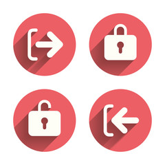 Login and Logout icons. Sign in icon. Locker.