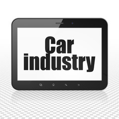 Manufacuring concept: Tablet Computer with Car Industry on display