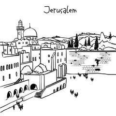 Fototapeta premium Jerusalem, Israel old city skyline