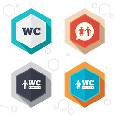 WC Toilet icons. Gents and ladies room.