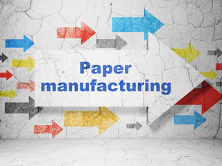 Industry concept: arrow with Paper Manufacturing on grunge wall background