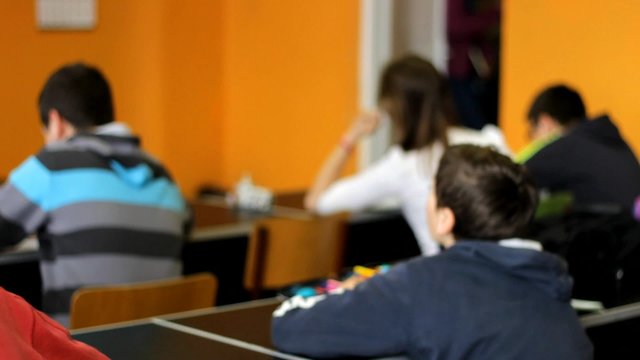 Editorial school kids in the class room learning
