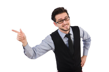 Office worker isolated on white