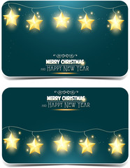 Naklejka premium Merry Christmas and Happy New Year
