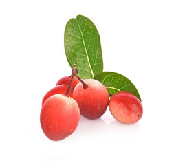 Karanda fruit on white background