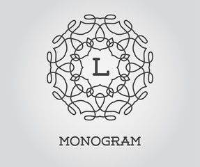Monogram Design Template with Letter Vector Illustration Premium Elegant Quality