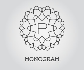 Fototapeta premium Monogram Design Template with Letter Vector Illustration Premium Elegant Quality