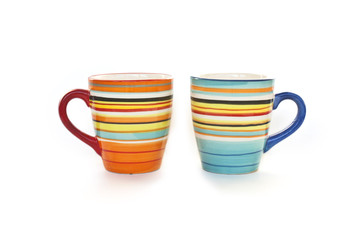 cup with stripes on a white background