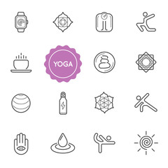 Set of Yoga Vector Illustration Elements can be used as Logo or Icon in premium quality