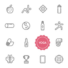 Set of Yoga Vector Illustration Elements can be used as Logo or Icon in premium quality
