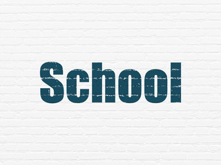 Learning concept: School on wall background