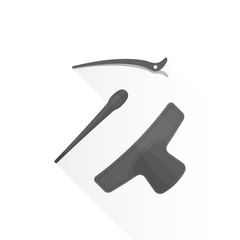 vector flat hairdresser barrettes pins illustration icon set.