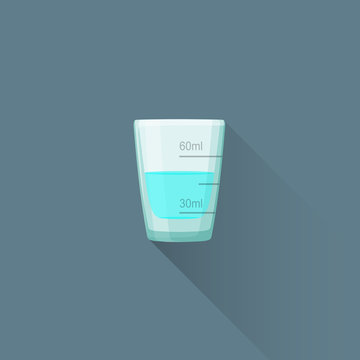 vector flat coffee barista milliliters beaker illustration icon.