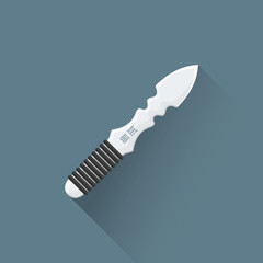 vector flat chinese puer knife illustration icon.
