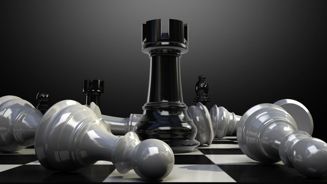 Put the rock on a chessboard, and chess piece fall down animation.