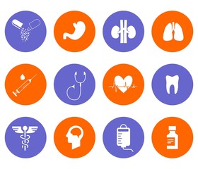 the illustration - set of icons on a theme of medicine.