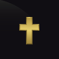 Golden cross icon