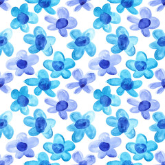 Blue watercolor flowers