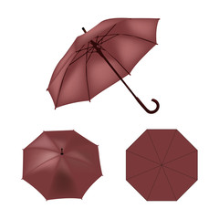 Dark red umbrella vector isolated
