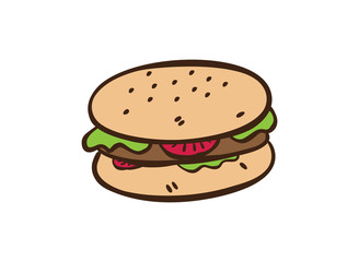 hamburger doodle