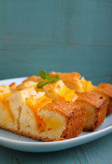 homemade cake with mango