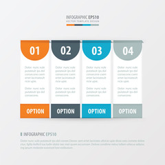 banner vector template 4 item   Orange , blue, gray color