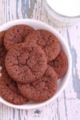 chocolate chip cookies, fir branch