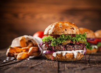 Close-up of home made burgers