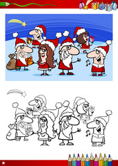 Obraz na płótnie Canvas christmas characters for coloring book