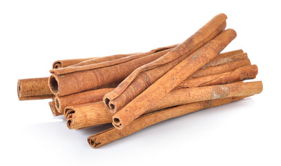 cinnamon on white background