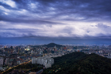 Obraz premium Sunset over Seoul