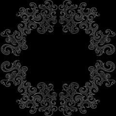 Abstract vector decorative frame with curling shapes