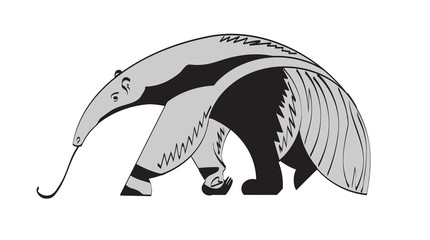 stylized image of a giant anteater