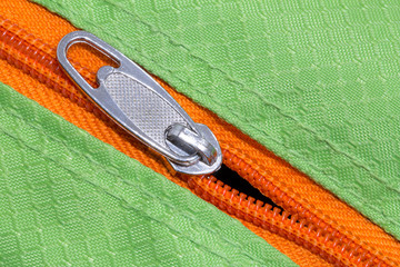 Zipper of Suitcase Close-up