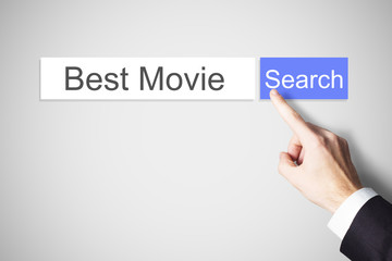 finger pushing flat search browser button best movie