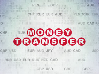 Currency concept: Money Transfer on Digital Paper background