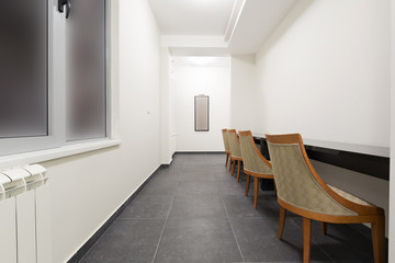 Corridor interior with chairs