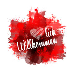 Herzlich Willkommen | Abstract Watercolour Painting