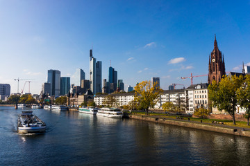 Fototapeta na wymiar Skyline of Frankfurt, Germany. View of Frankfurt am Main