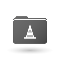 Isolated binder with a road cone