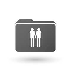 Isolated binder with a gay couple pictogram