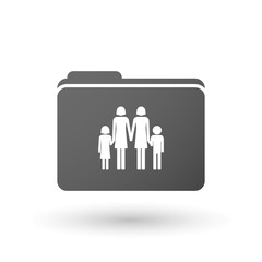 Isolated binder with a lesbian parents family pictogram