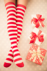 Obraz premium Sexy Santa woman legs